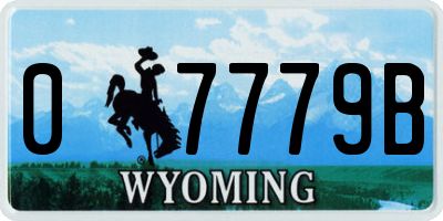 WY license plate 07779B