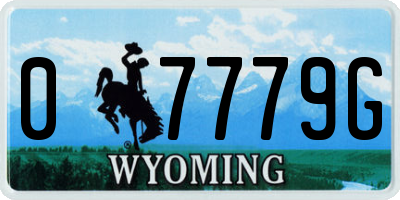 WY license plate 07779G