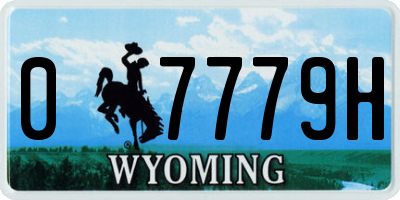 WY license plate 07779H