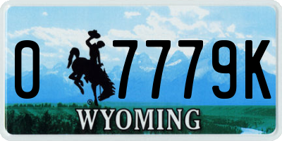 WY license plate 07779K