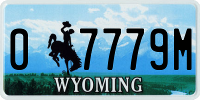 WY license plate 07779M