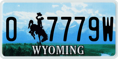 WY license plate 07779W