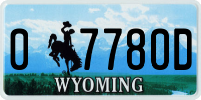 WY license plate 07780D