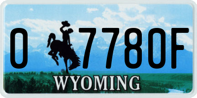 WY license plate 07780F