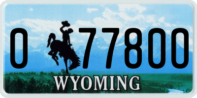 WY license plate 07780O