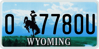 WY license plate 07780U