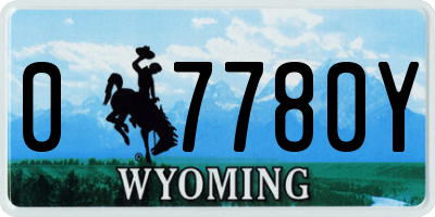 WY license plate 07780Y
