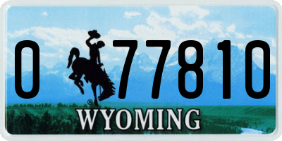 WY license plate 077810