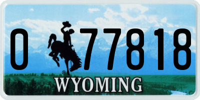 WY license plate 077818