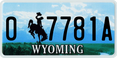 WY license plate 07781A