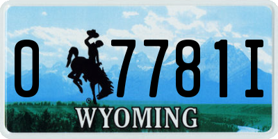 WY license plate 07781I