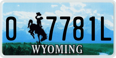 WY license plate 07781L