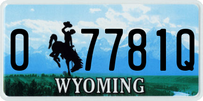 WY license plate 07781Q