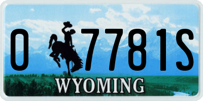 WY license plate 07781S