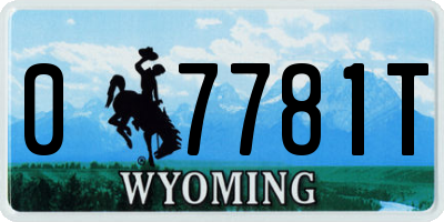 WY license plate 07781T