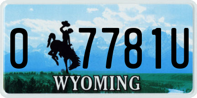 WY license plate 07781U