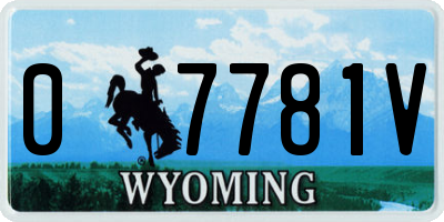 WY license plate 07781V