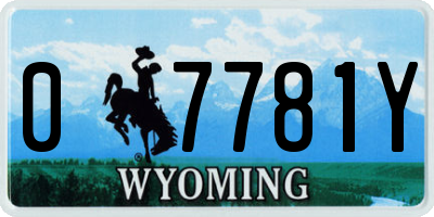 WY license plate 07781Y