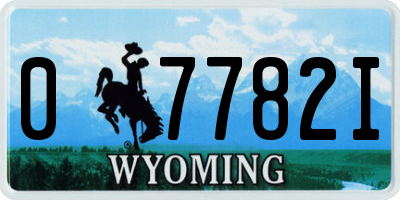 WY license plate 07782I