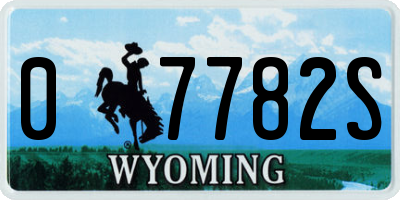WY license plate 07782S
