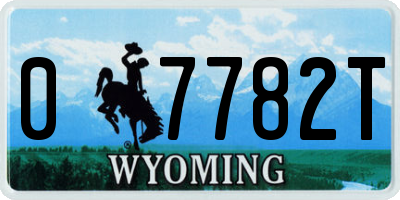WY license plate 07782T