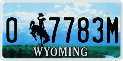 WY license plate 07783M