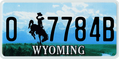 WY license plate 07784B