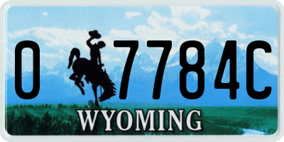WY license plate 07784C