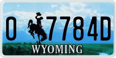 WY license plate 07784D
