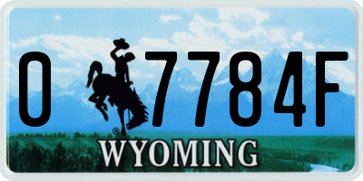 WY license plate 07784F