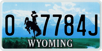 WY license plate 07784J