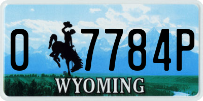 WY license plate 07784P