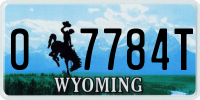 WY license plate 07784T