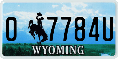 WY license plate 07784U