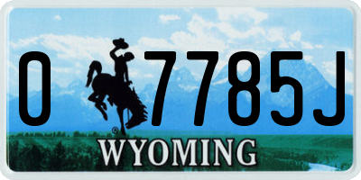 WY license plate 07785J