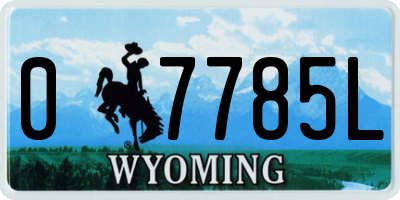 WY license plate 07785L