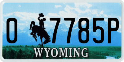 WY license plate 07785P