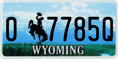 WY license plate 07785Q