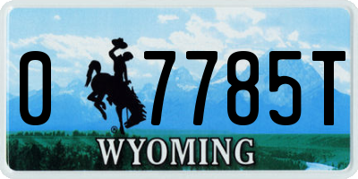 WY license plate 07785T