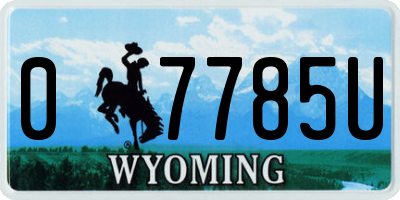 WY license plate 07785U