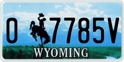 WY license plate 07785V