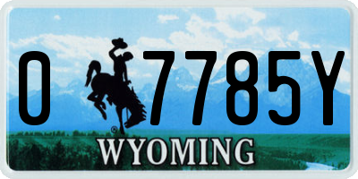 WY license plate 07785Y