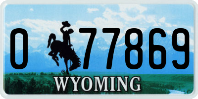 WY license plate 077869