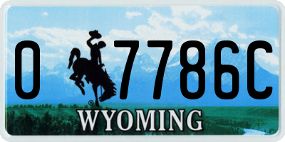 WY license plate 07786C