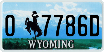 WY license plate 07786D