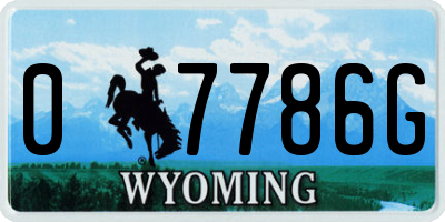 WY license plate 07786G