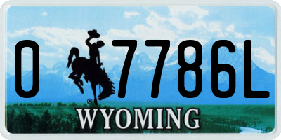 WY license plate 07786L