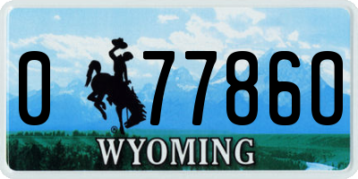 WY license plate 07786O