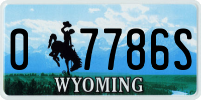 WY license plate 07786S