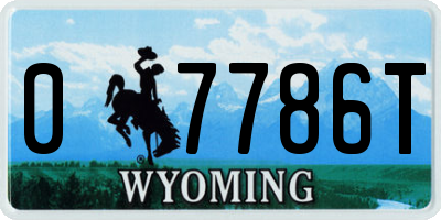WY license plate 07786T